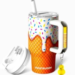 Frost Buddy Thicc Buddy Vanilla Ice Cream Tumbler 16oz NIB LipBalm & Key Holder
